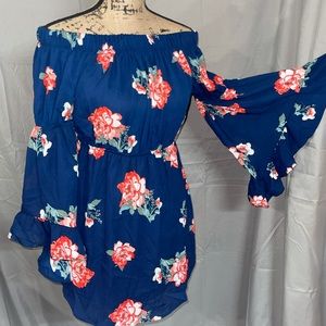 Blue rose mini dress